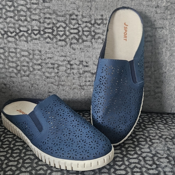 Women's Navy Slip-On Loafers - Picture 2 of 6